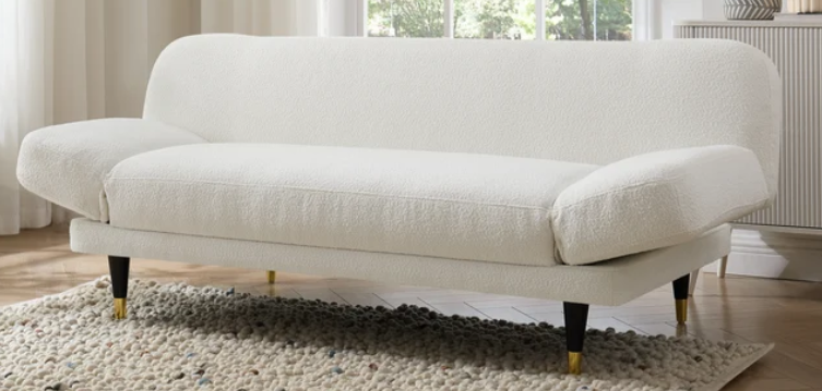 Miley Sofa Bed, White Boucle