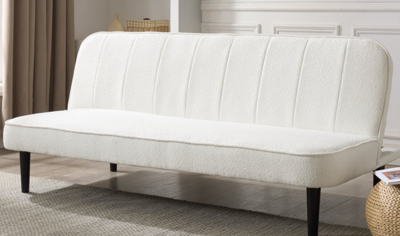 Alex Sofa Bed, White Boucle